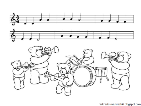 Музыкальные раскраски для детей