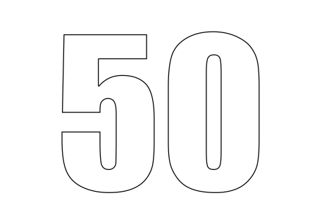 Цифра 50 трафарет для торта