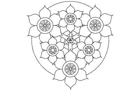 Мандала рисунок для раскрашивания для детей