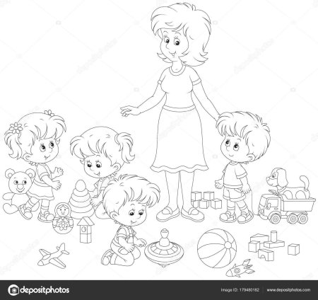 Воспитатель раскраска для детей