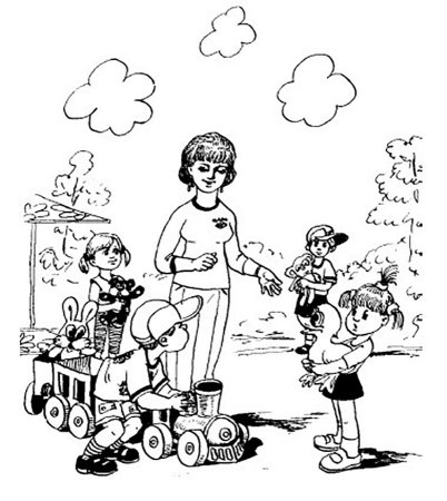 Раскраска. В детском саду