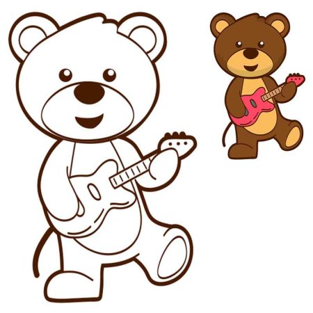 Раскраска медвежонок полная Изображения – скачать бесплатно на Freepik