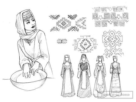 Армянский национальный костюм раскраска для детей