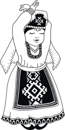 Национальный костюм карачаевцев раскраска