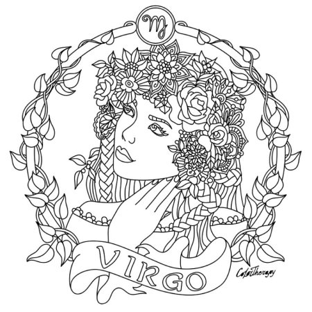 Знак зодиака Дева раскраска