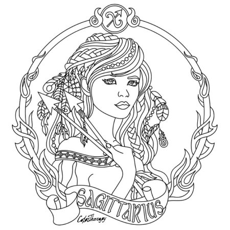 Знак зодиака Дева раскраска