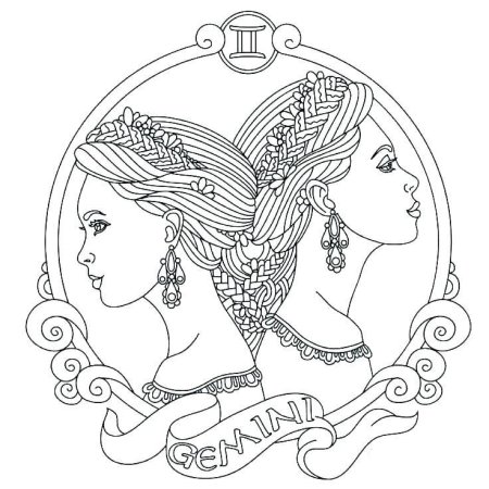 Знак зодиака Дева раскраска
