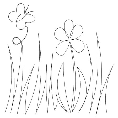 Раскраска лужайка