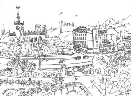 Раскраска антистресс город