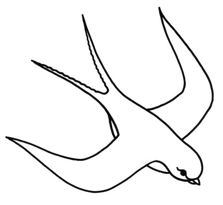 Контур перелетных птиц для раскрашивания