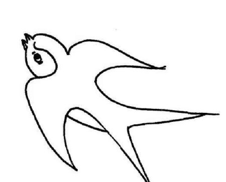 Контур птички для раскрашивания