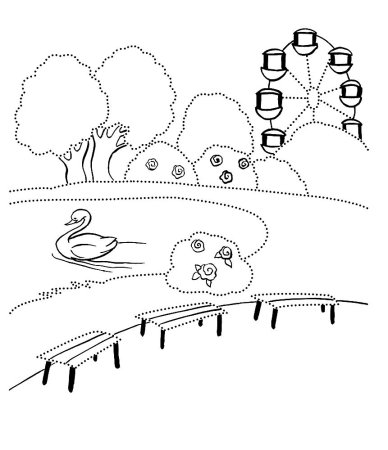 Парк раскраска для детей