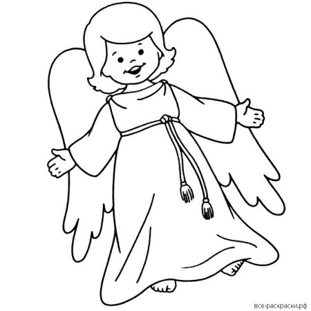 Рождественский ангел раскраска