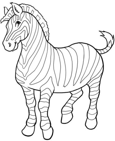 Зебра раскраска для детей
