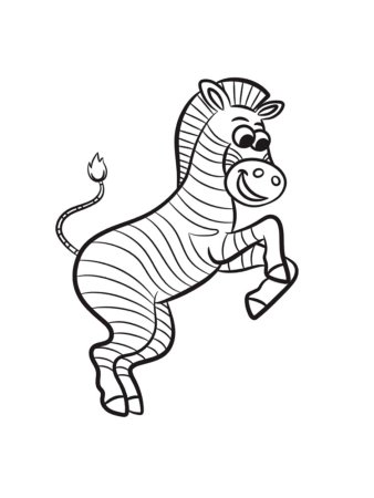 Зебра раскраска для малышей