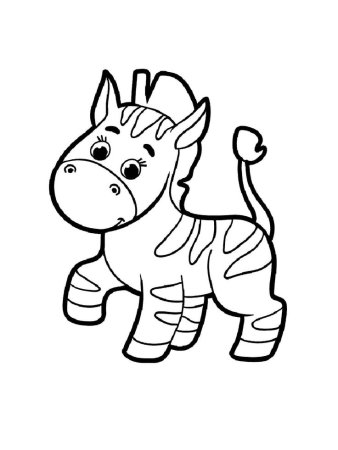 Зебра раскраска