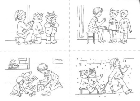 Рассказ по картинкам раскраска