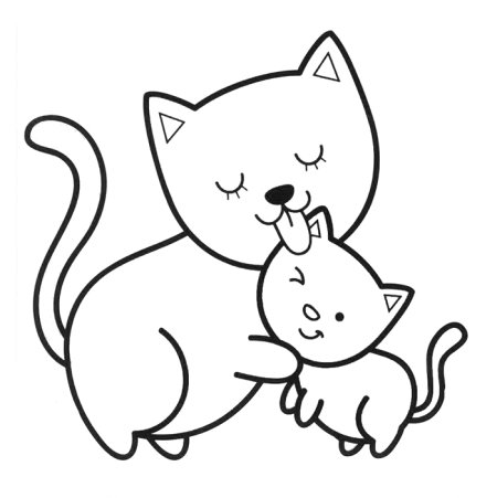 Котики. Раскраска для малышей