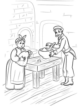 Каша из топора русская народная сказка раскраска