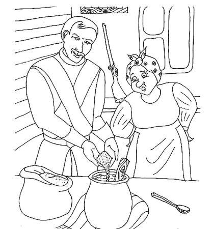 Рисунок из сказки каша из топора