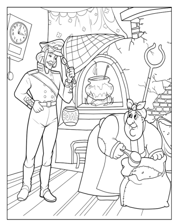 Раскраска к сказке каша из топора