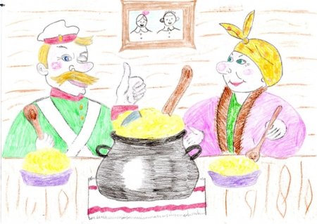 Иллюстрация к сказке каша из топора 5 класс