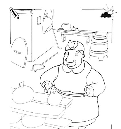 Раскраска к сказке каша из топора