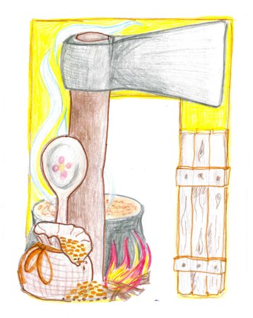 Рисунок к сказке каша из топора 2 класс