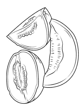 Детская раскраска дыня