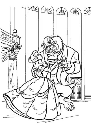 Раскраска Белль красавица и чудовище