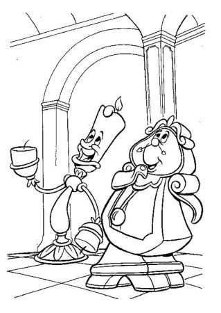 Раскраска Белль красавица и чудовище