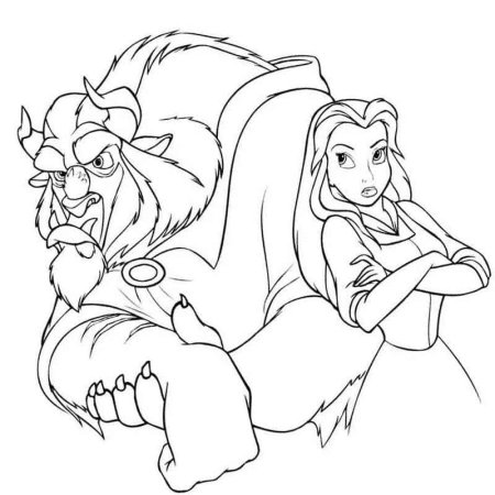 Бель красавица и чудовище раскраска