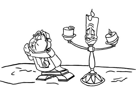 Раскраска Дисней красавица и чудовище