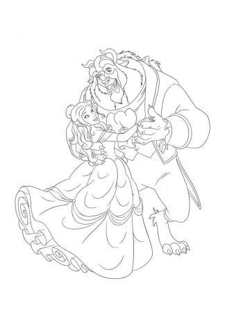 Бель красавица и чудовище раскраска
