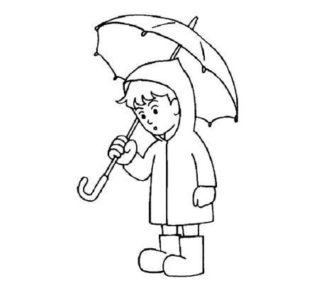 Девочка с зонтиком раскраска