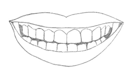 Раскраска улыбка с зубами