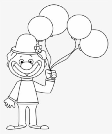 Клоун с шариками раскраска для детей