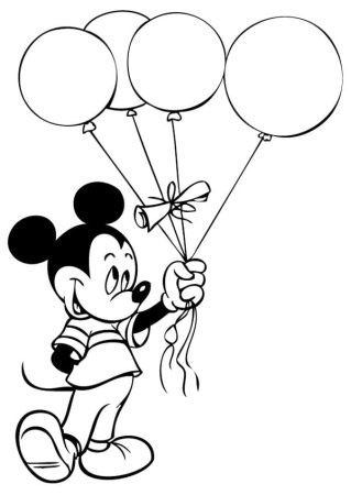 Раскраска с воздушными шарами