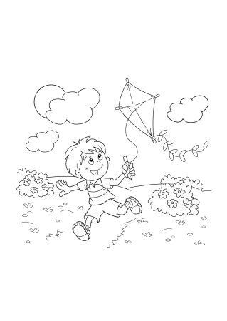 Раскраска прогулка на свежем воздухе