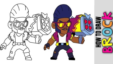 Brawl Stars раскраска Брок