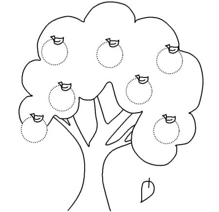 Дерево яблоня раскраска