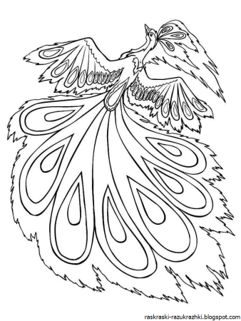 Жар птица раскраска