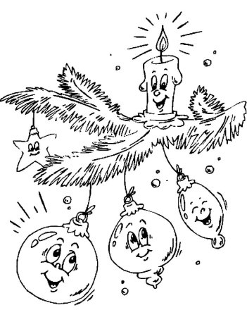 Раскраска елка Новогодняя