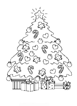 Елка раскраска