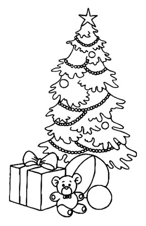 Раскраска елочка Новогодняя