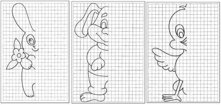 Дорисуй вторую половину сложные