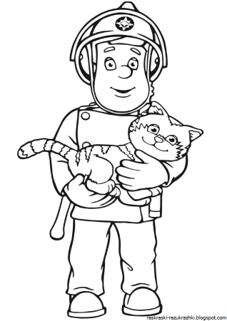 Раскраска пожарный для детей