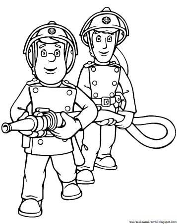 Раскраска пожарный для детей