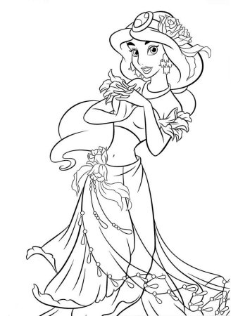 Разукрашка принцесса Жасмин