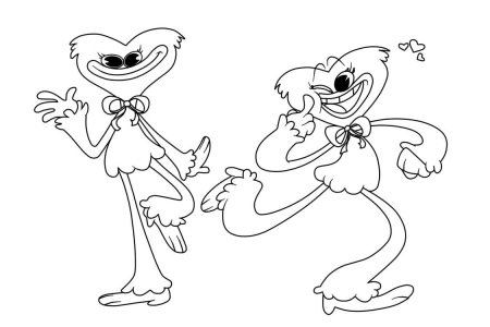 Хаги ваги и Кисси Мисси раскраска